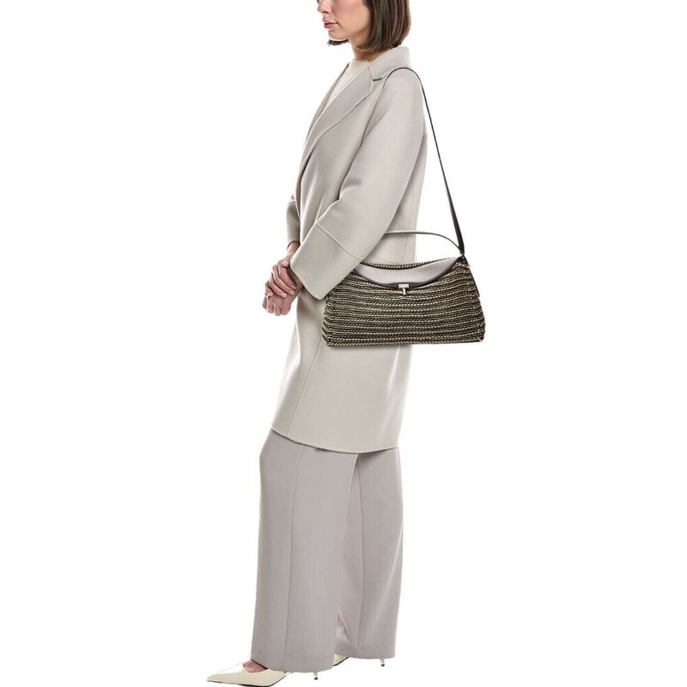 Toteme T-Lock Woven Leather Top Handle Shoulder Bag - Picture 4 of 4